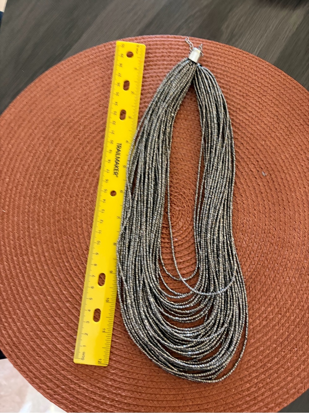 Multi-Strand Hematite Beaded Necklace - Gunmetal Gray - Picture 6 of 6